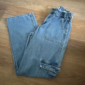 Forever 21 Baggy Light Blue Cargo Pants